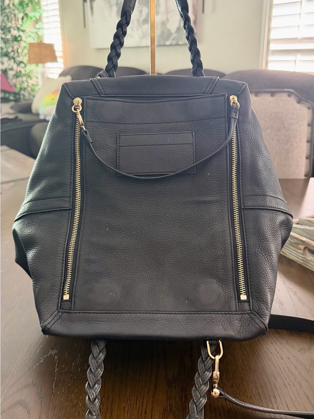 EUC Tory Burch Black Leather Halfmoon Satchel with Matching Wallet - Picture 4 of 16